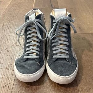 P448 Silver and Gold High-Top Sneakers